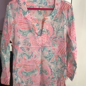 Lilly Pulitzer Crab Print Tunic Top